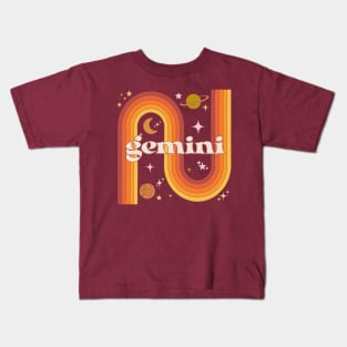 Gemini  Zodiac Sign - 70s gemini Horoscope Sign Kids T-Shirt